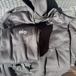 Alo Set – Black Quarter Zip + Joggers (Brand New)