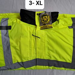 SIZE 3XL HIGH VIZ PREMIUM CLASS 3 INSULATED PARKA NEW WITH TAGS