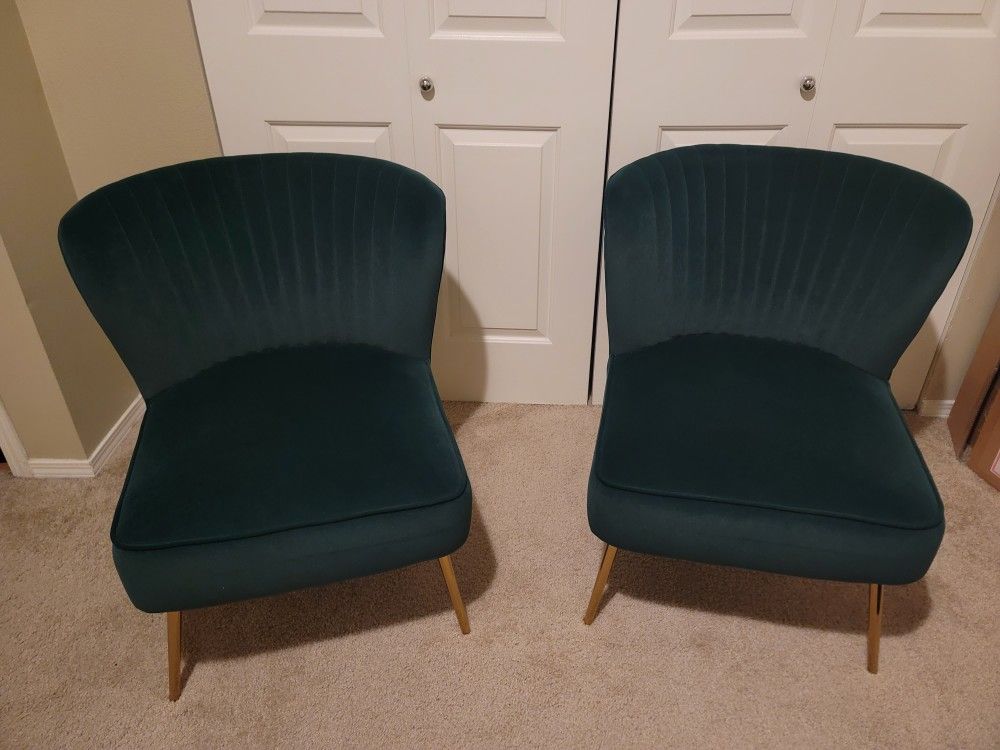 Velvet Accent Chairs — Excellent Condition (Set of 2)