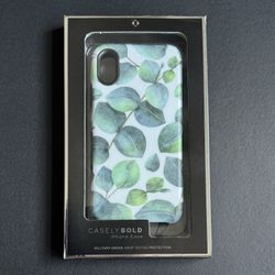 New iPhone X/XS Casely Bold Green Floral Print Case