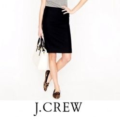 J. Crew Wool No. 2 Pencil Skirt Black Size 6