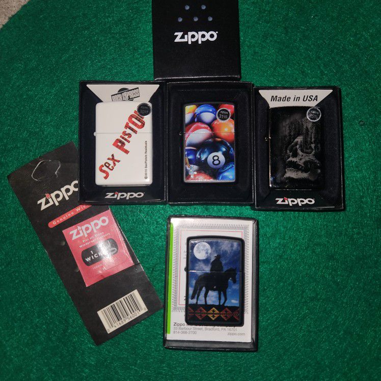Brand New Zippo Collection 4 Lighters 