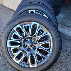 2026 NEW OEM ORIGINAL TAKEOFFS GMC YUKON DENALI ULTIMATE 22 INCH HAVE TPMS TIRES BRIDGESTONE ALENZA 99 % DOT 2825 $ 2399 