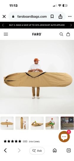 9’0”- 10’2” FARO Adjustable Premium Surfboard Longboard Canvas Board Bag!