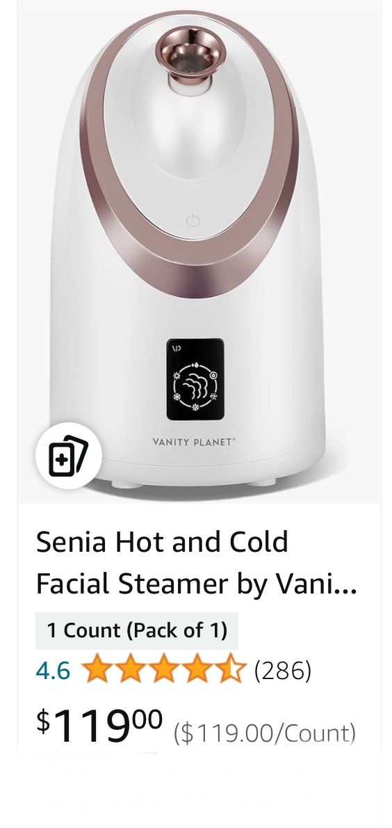 Senia Hot and Cold Facial Steamer by Vanity Planet - Detoxifying Aromatherapy Facial Steamer with Smart Steam Technology - Unclog Pores & Blackheads C