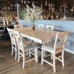 White 4PC Counter Height Dining Room Set 