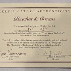 Antique - Vintage Porcelain Dolls with Certificates of Authenticity 