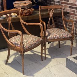 Antique Swan Back Arm Chairs