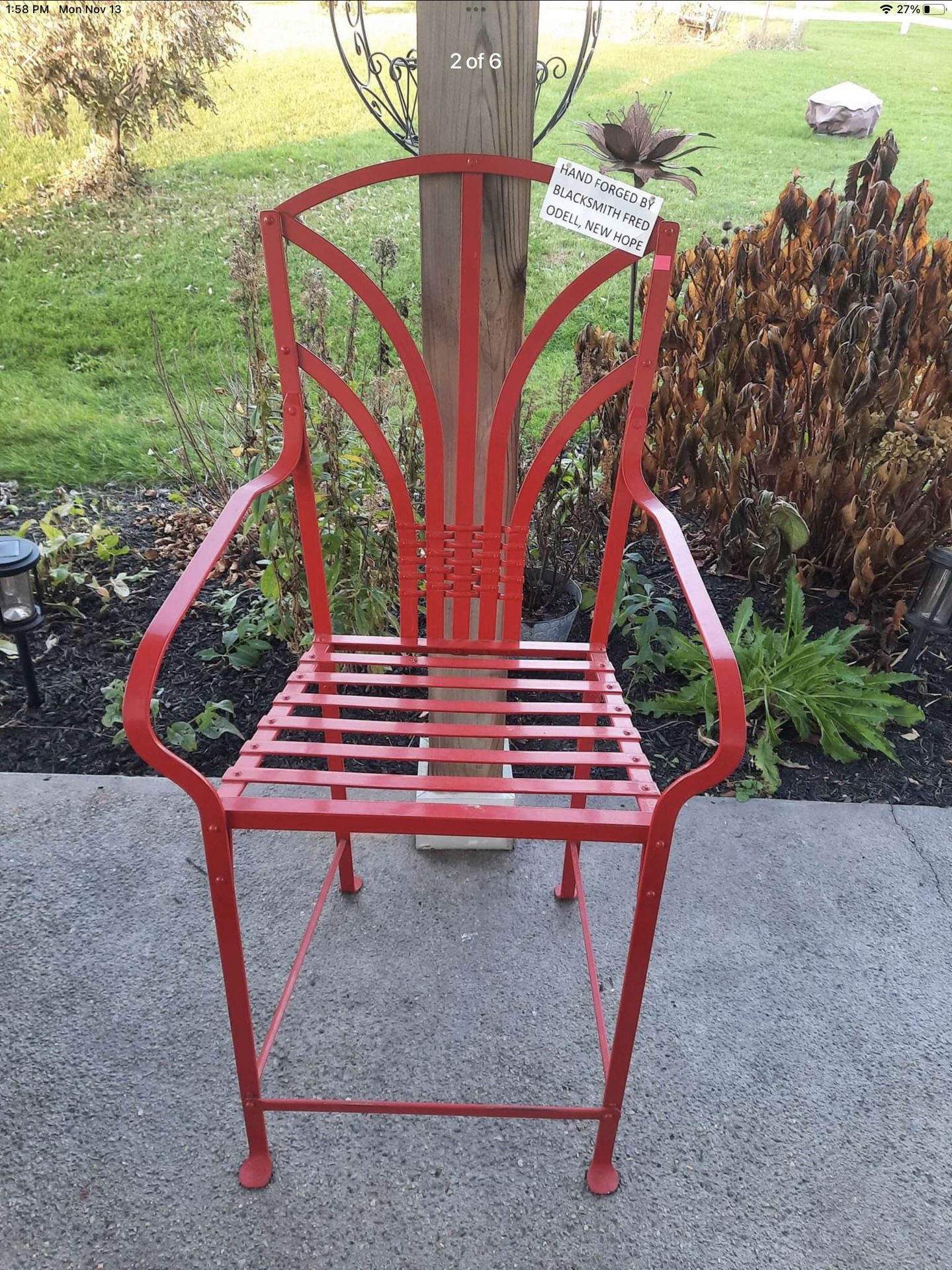 New Hope Craftsman wrought iron chair