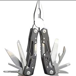 Pocket Size Multitool with Spring-Action Pliers and Saw,