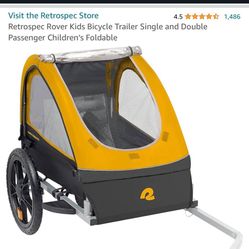  Kids Bicycle Trailer Single and Double Passenger Children’s Foldable