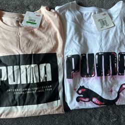2 Mens New Size Large Puma Short Sleeve T Shirts