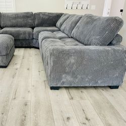 Grey Sectional Sofa With Ottoman 