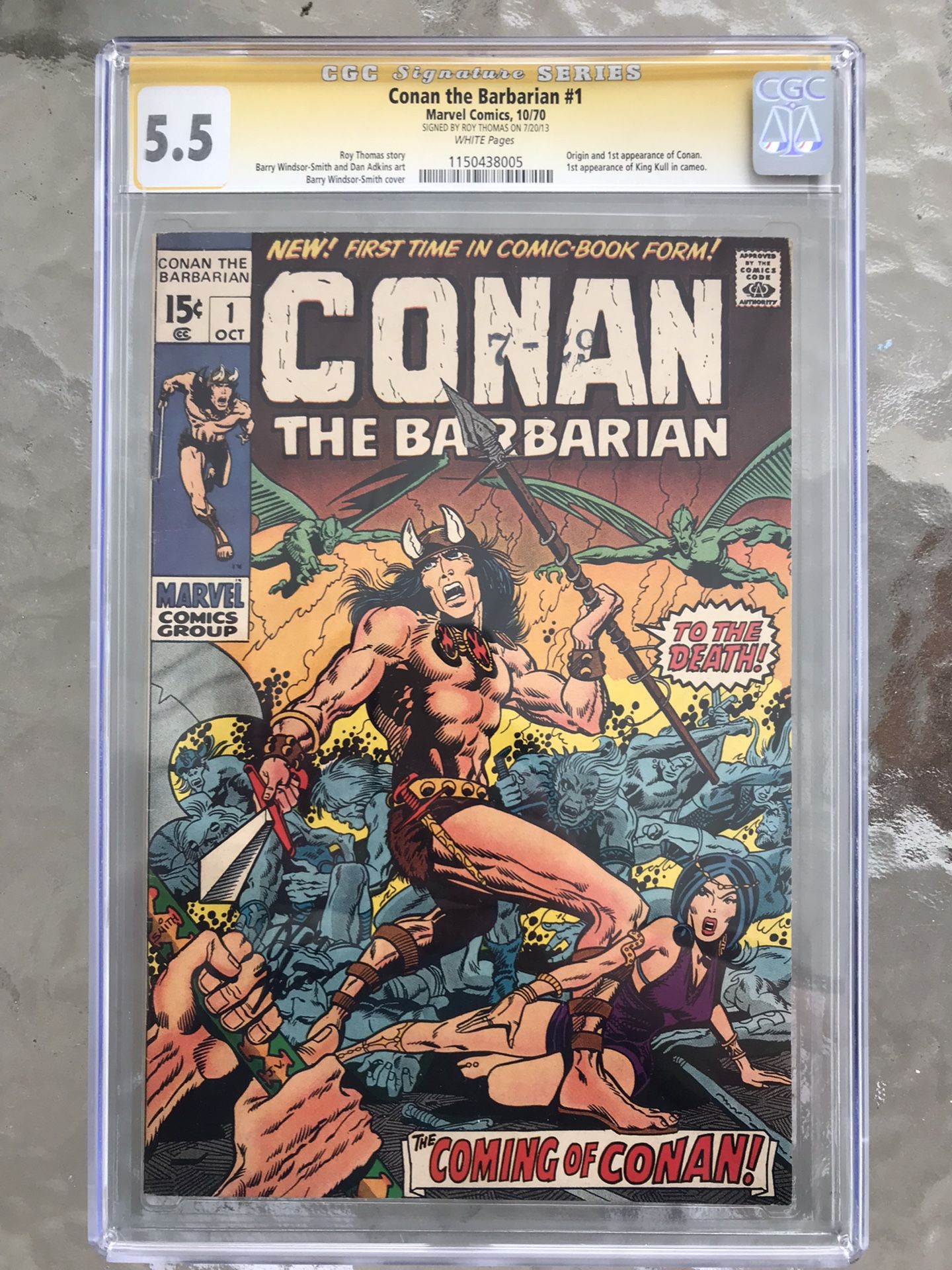 Conan the Barbarian #1 (1970) CGC 5.0 — White Pgs; 1st & origin of Conan