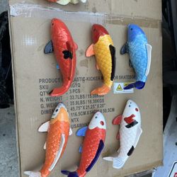 Hand Painted Koi And Gold Fish Decore