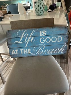 Wooden Beach Sign