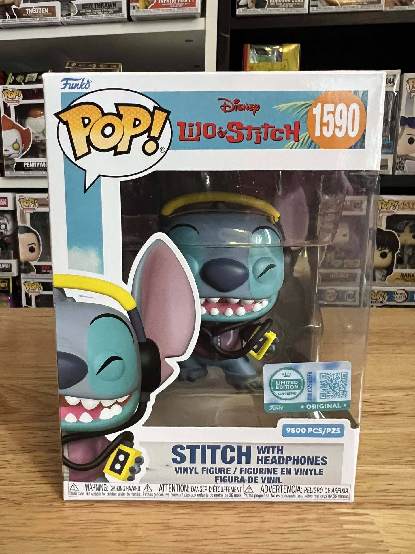 LIMITED ONLY 9500 PIECE SOLD OUT Stitch w/ Headphones Funko Pop #1590 Disney LE