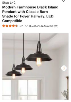 Modern Farmhouse Black Pendant Light