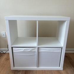 IKEA Shelves With 2 Boxes