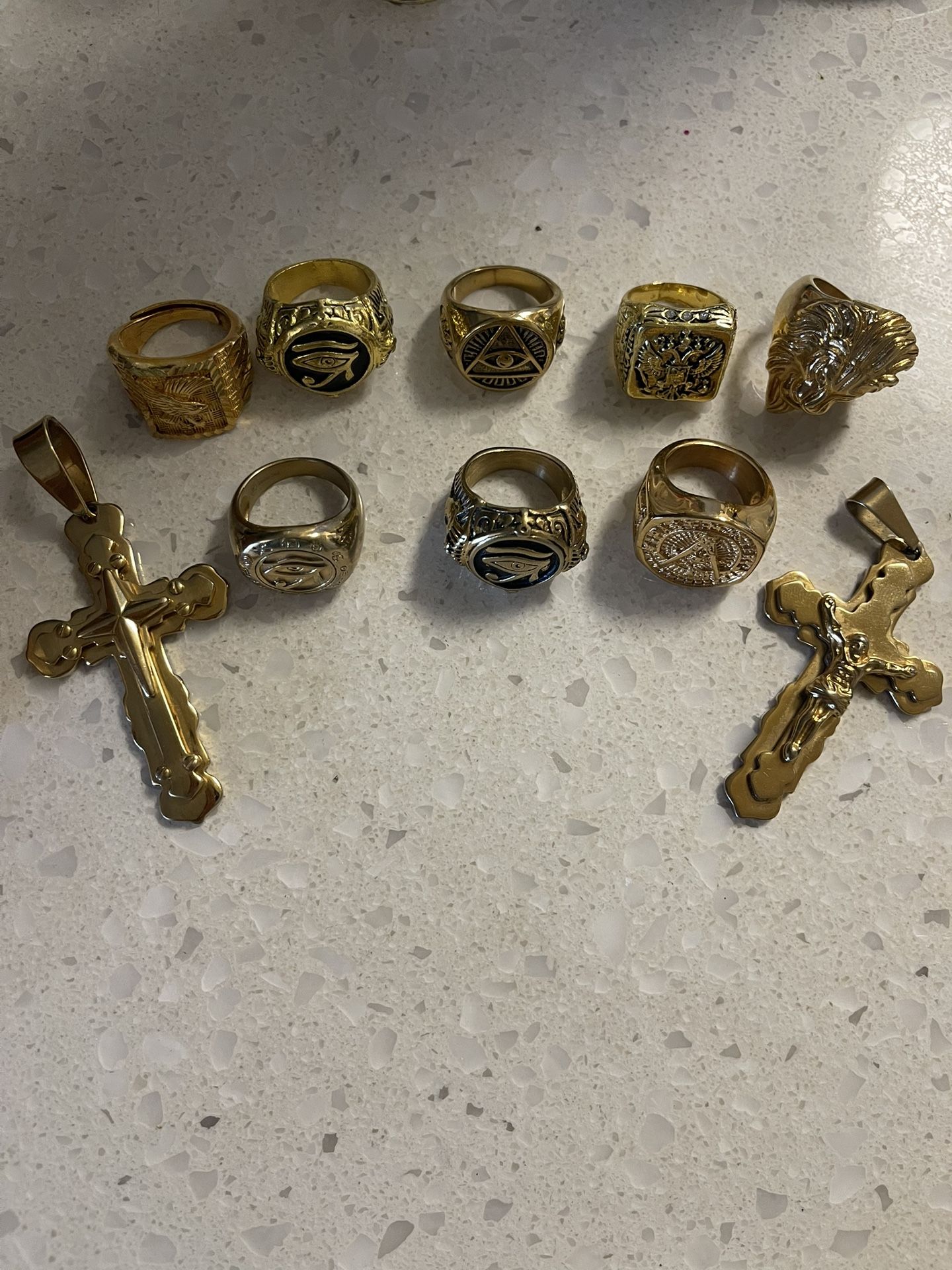 Stainless Steele Rings And Charms For Necklace