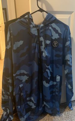 Dahu zip up blue camouflage light jacket