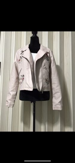 urban Retro Baby Pink Embroidered Jacket Size L