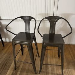 Metal Bar Stools With Backrest – $20 Each