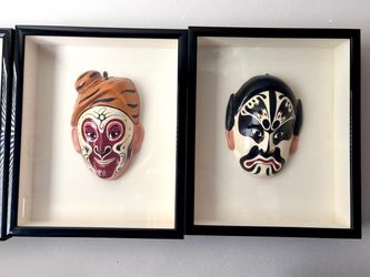 Framed Chinese Opera Masks Set of 3