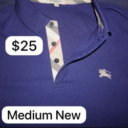 Blue Polo Size Medium Plaid Brand New