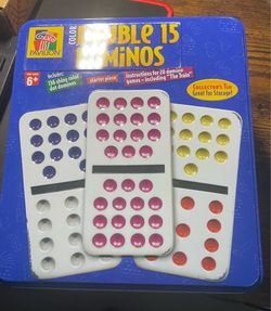 Mexican Train Domino Set 15 dots, 4 trays,train markers. Musical train