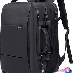 BANGE 45L Expandable Backpack, Water Resistant, Suitable for Travel, College Laptop Backpack for Men & Women