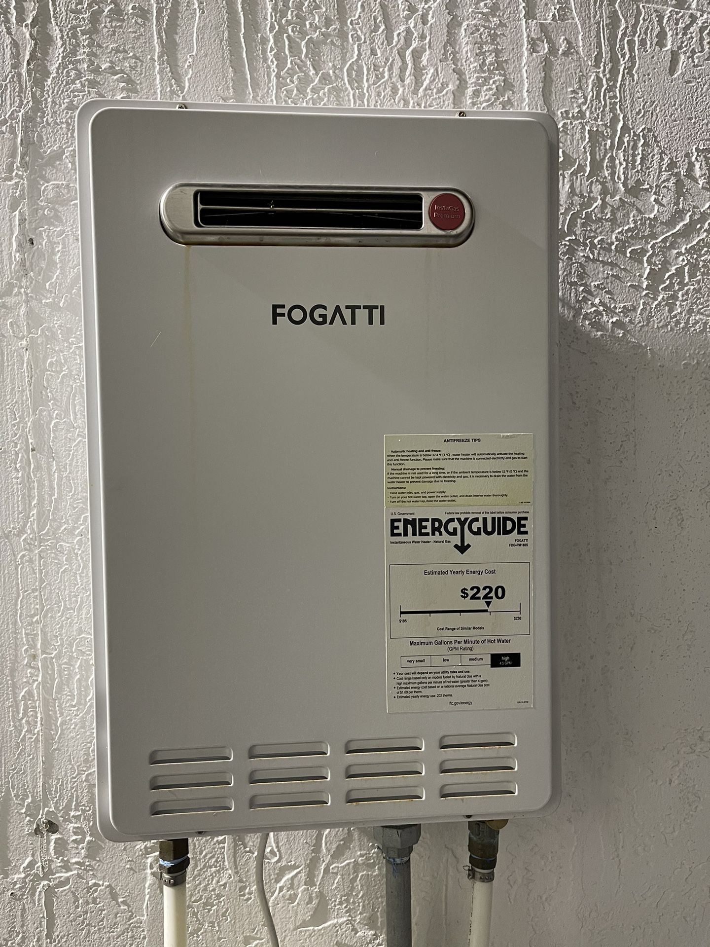 Natural Gas Tankless Water Heater