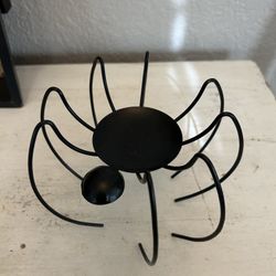 Black Metal Spider Candle Holder