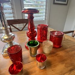 Pottery barn mercury Votives Pillars 