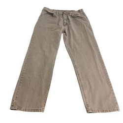 Wrangler Jeans Men 34x30 Brown Straight Leg Western Denim Cowboy Outdoors Solid