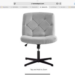 Office Desk Chair No Wheels Comfy Wide Fabric Padded, Modern Swivel and Height Adjustable Armless Task Chair, Gray