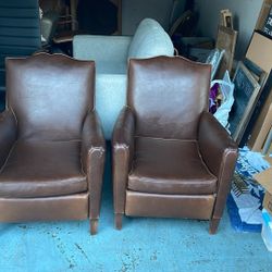 2 Small Leather Club Chairs