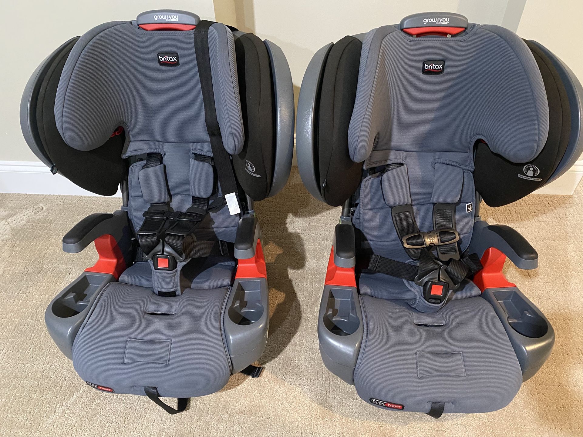 Two Britax Grow With you Click Tight Plus