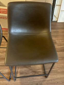 3-piece chocolate brown faux leather barstool set