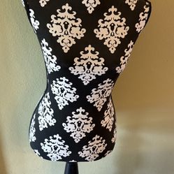 Mannequin Female Torso Dress Form Sewing Tripod Stand Black & White Design  