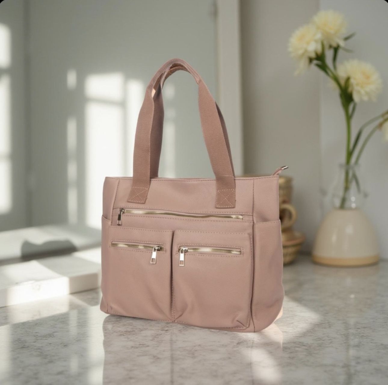 Elegant Large Pink Tote Bag