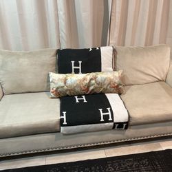 Empire Stone (Beige/Silver) Sofa/Couch
