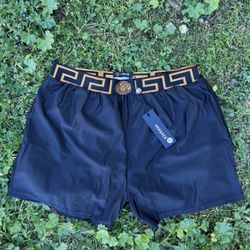 Versace Black Unisex Swimming Shorts Black/Gold