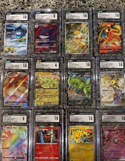 18 CGC Graded Pokemon Cards - Charizard, Pikachu, Eevee