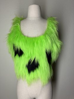 New Fashion Nova Neon Green Faux Fur Crop Top Costume