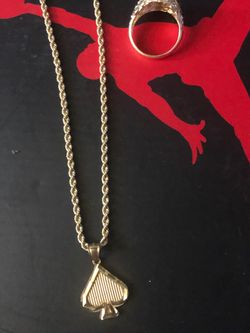 10k chain 14k pendent