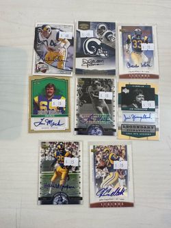 Los Angeles Rams legends autograph cards