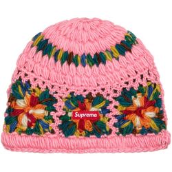 Supreme Crochet Beanie Fuchsia SS25 New 