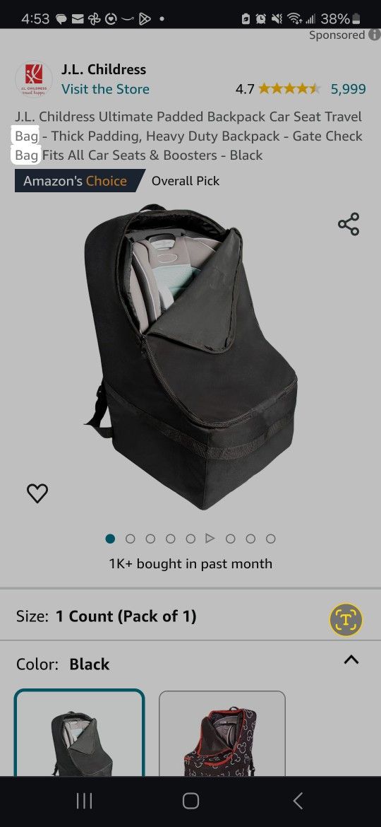 Two Childress Travel Carseat Backpack 