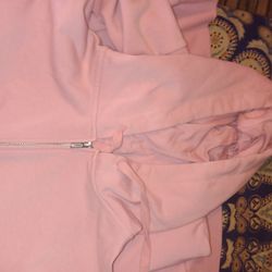 Pink Zip-up Hoodie Sweatshirt